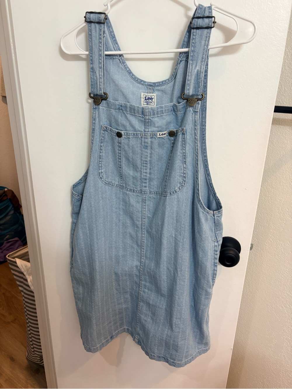 Lee Pale Blue Denim Overall Dress with Bib Pocket